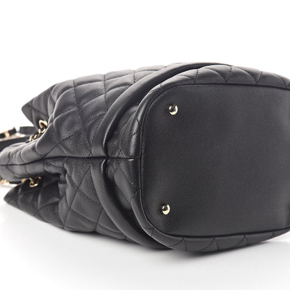 Chanel Caviar Quilted Large Rolled Up Bucket Drawstring Bag Black 9 of 10