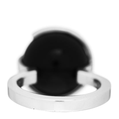 Gucci Sterling Silver Black Onyx G Boule Ring 50 5.25 4 of 5