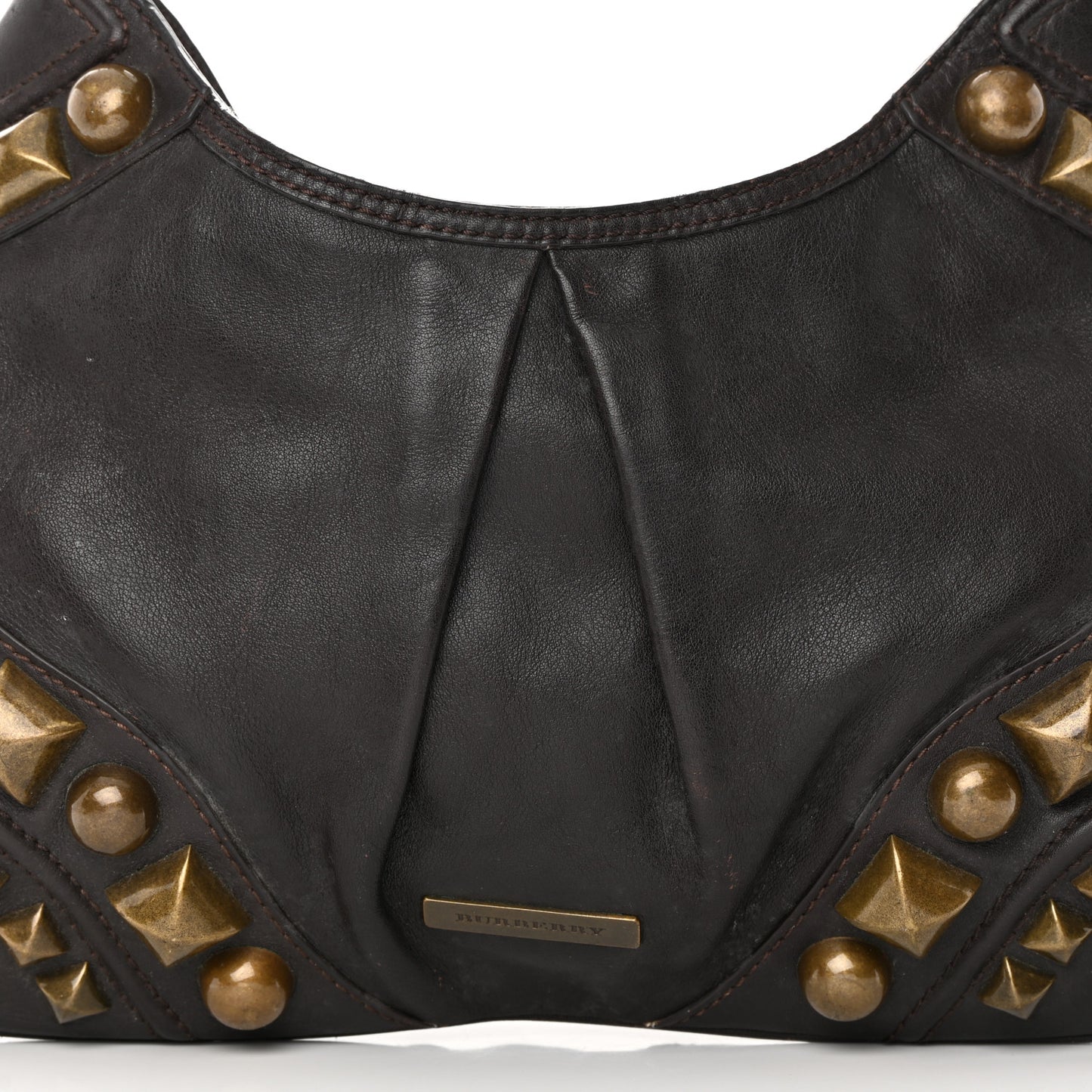 Calfskin Studded Medium Alverton Hobo Chocolate
