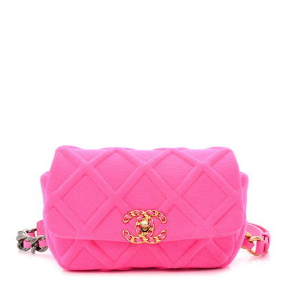 Chanel Jersey Quilted Chanel 19 Waist Bag Pink 1 of 14