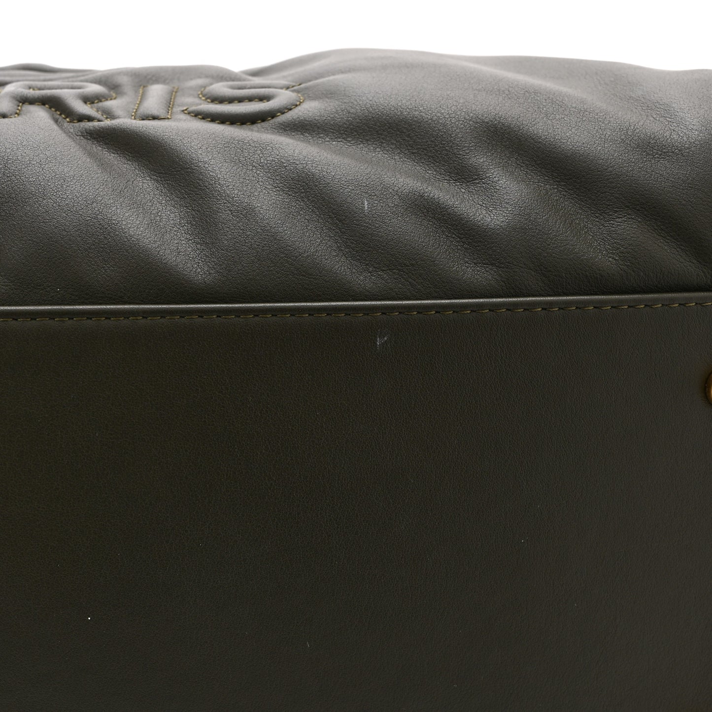 Calfskin Embossed Medium Deauville Tote Khaki