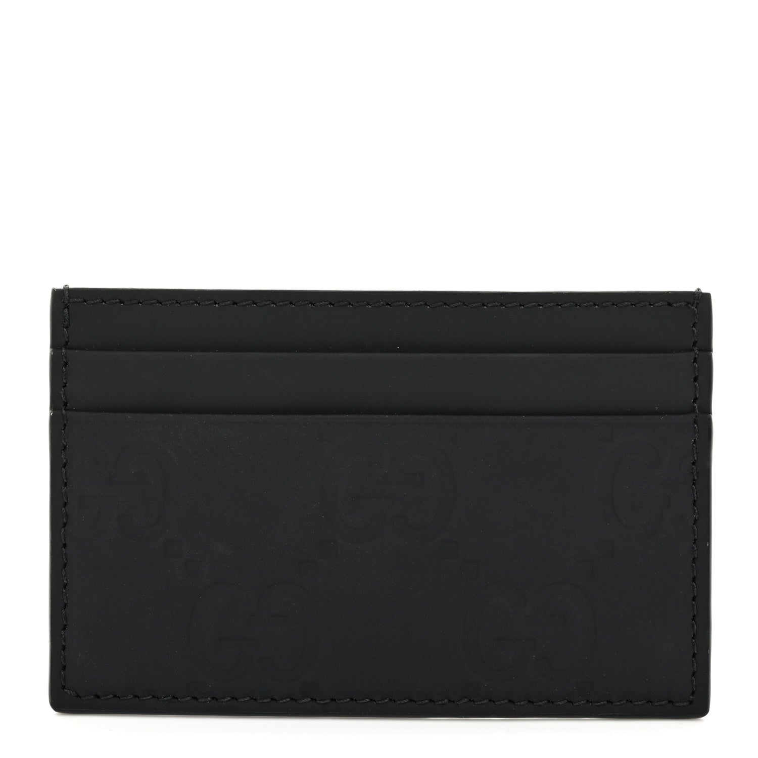 Gucci Rubber Effect GG Embossed Card Holder Black 1 of 6