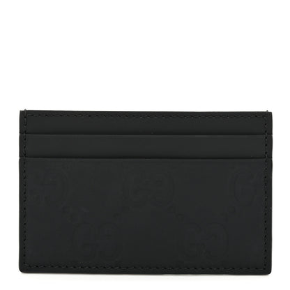 Gucci Rubber Effect GG Embossed Card Holder Black 1 of 6