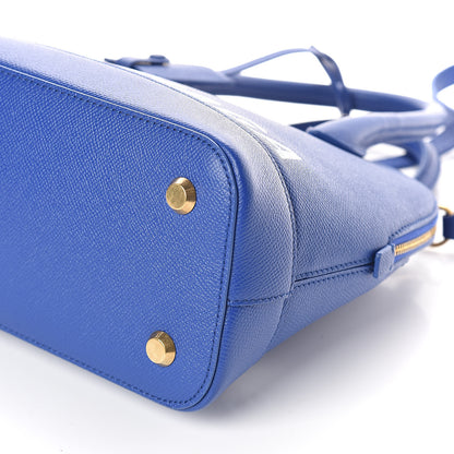 Balenciaga Signature Grained Calfskin Logo S Ville Top Handle Bag Bleu Roi White 9 of 9