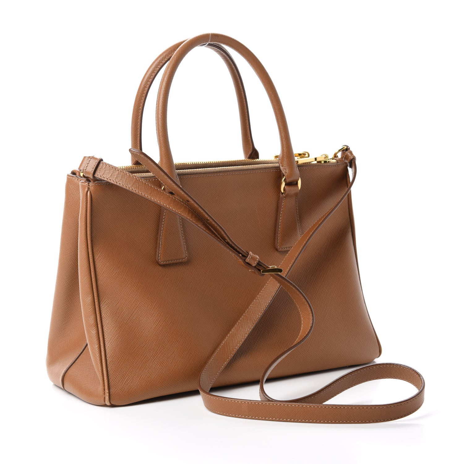 Prada Saffiano Small Galleria Double Zip Tote Caramel 3 of 12