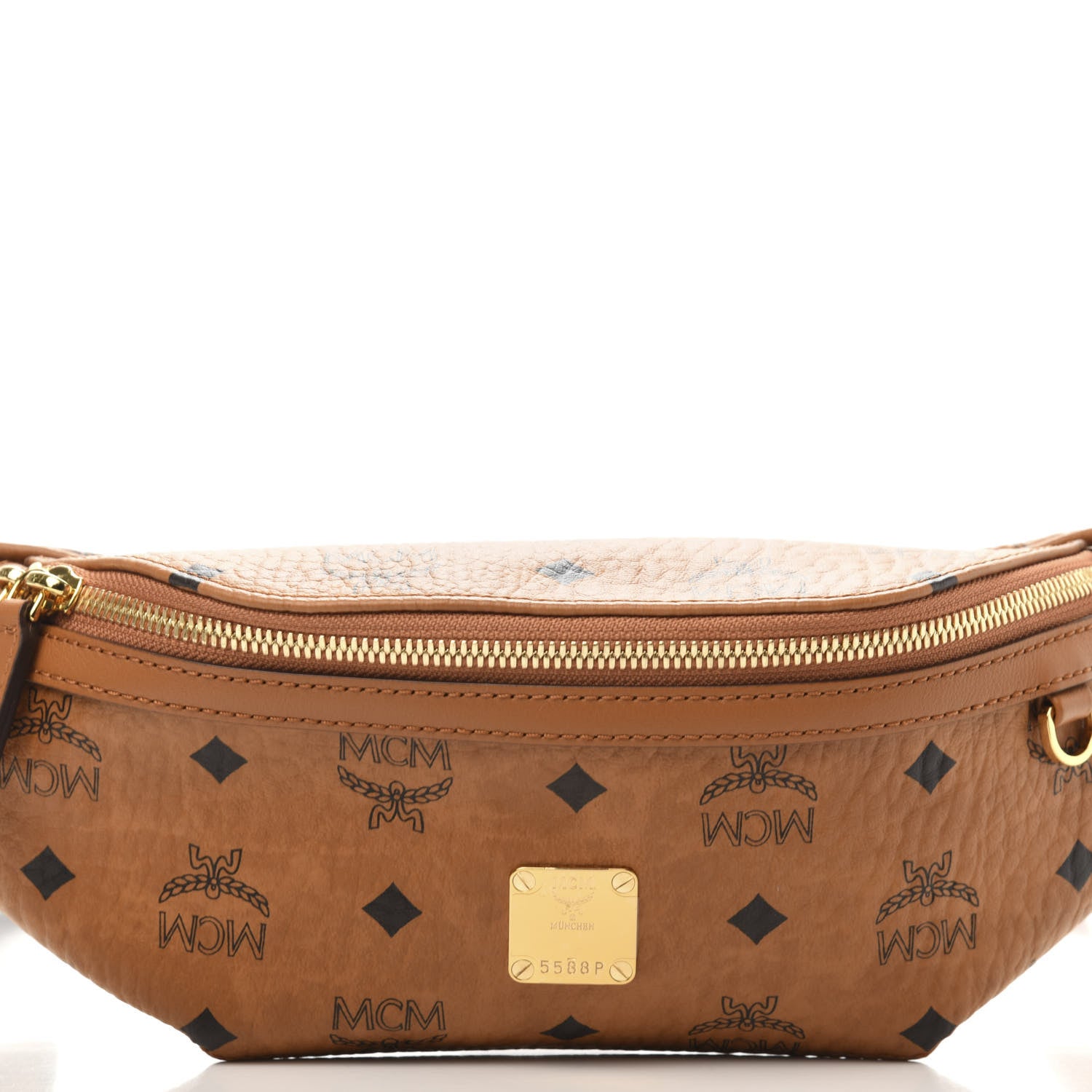 MCM Visetos Small Fusten Belt Bag Cognac 9 of 9