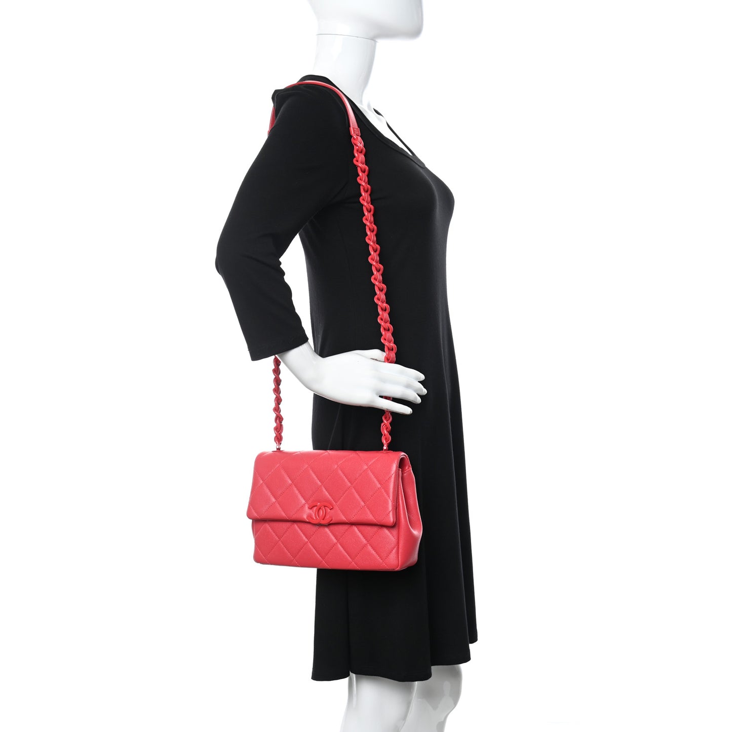 Caviar Quilted My Everything Flap Red