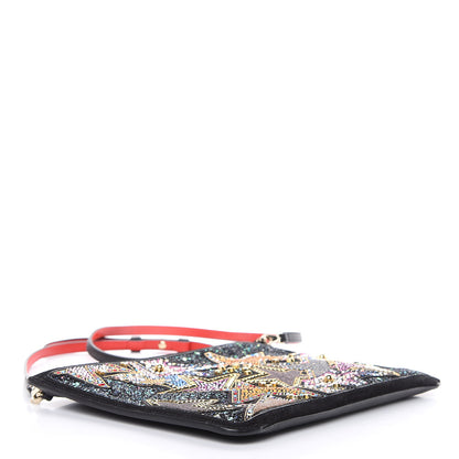 Christian Louboutin Calfskin Beaded Loubiclutch Star Clutch Black 4 of 7