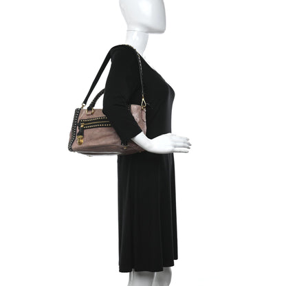 Prada Craquele Studded Shoulder Bag Petalo 2 of 14