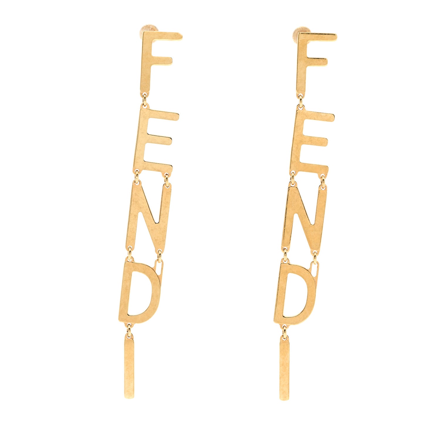 Metal Signature Earrings Gold