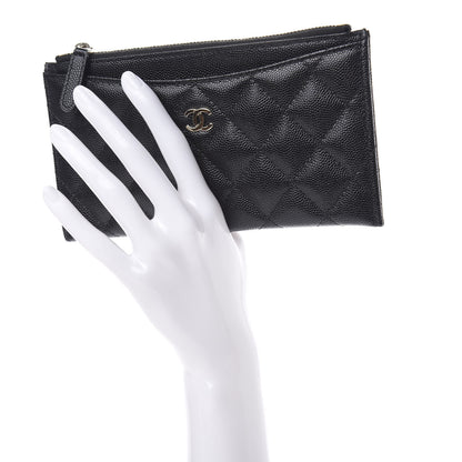 Chanel Caviar Quilted Classic Zip Pouch Black 2 of 9