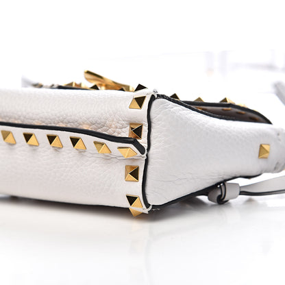 Valentino Garavani Grainy Calfskin Small Rockstud Hype Shoulder Bag White 8 of 9