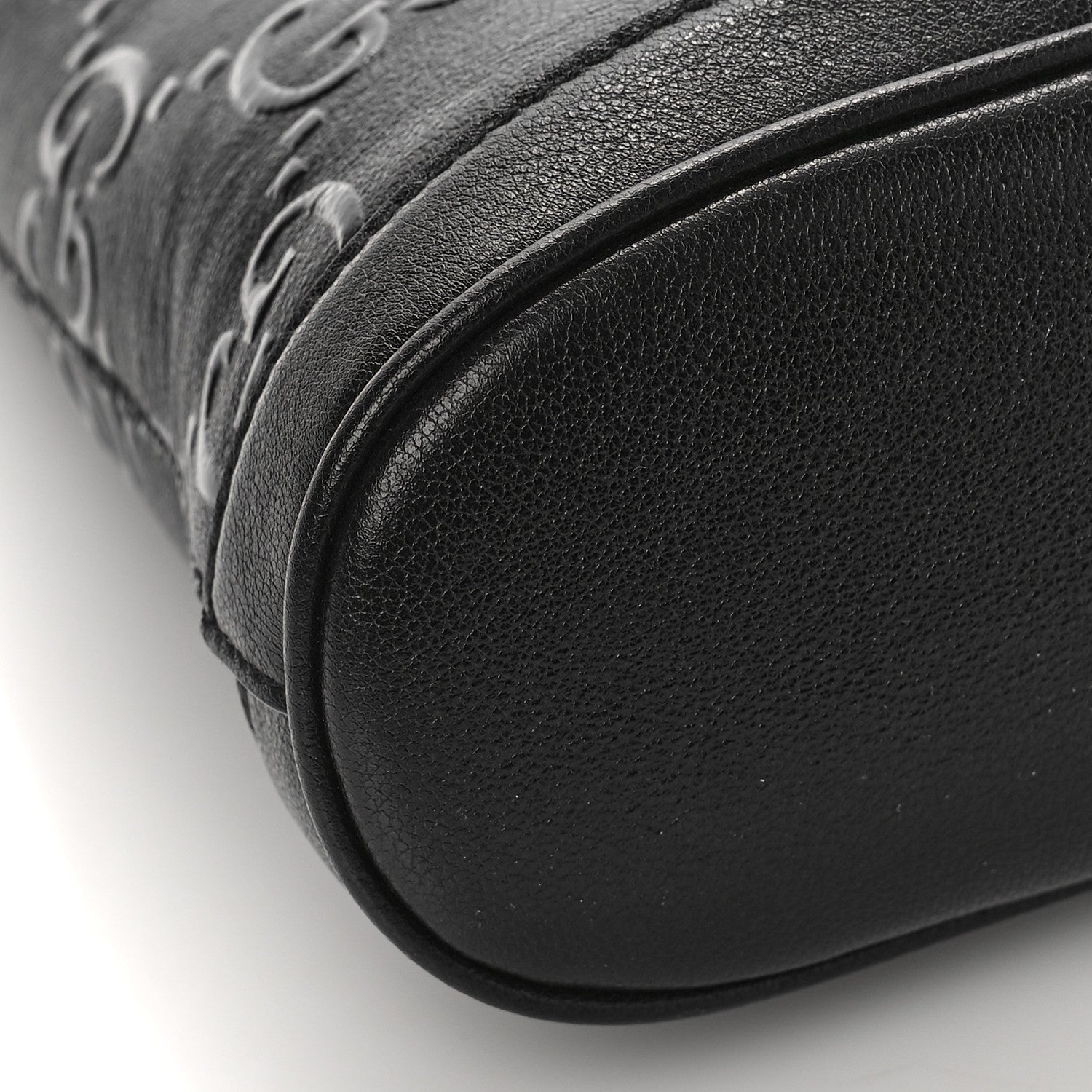 Gucci Wonka Grain Calfskin GG Monogram Debossed Small Padlock Shoulder Bag Black 8 of 9