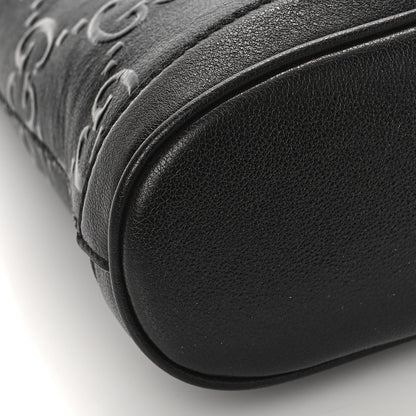 Gucci Wonka Grain Calfskin GG Monogram Debossed Small Padlock Shoulder Bag Black 8 of 9