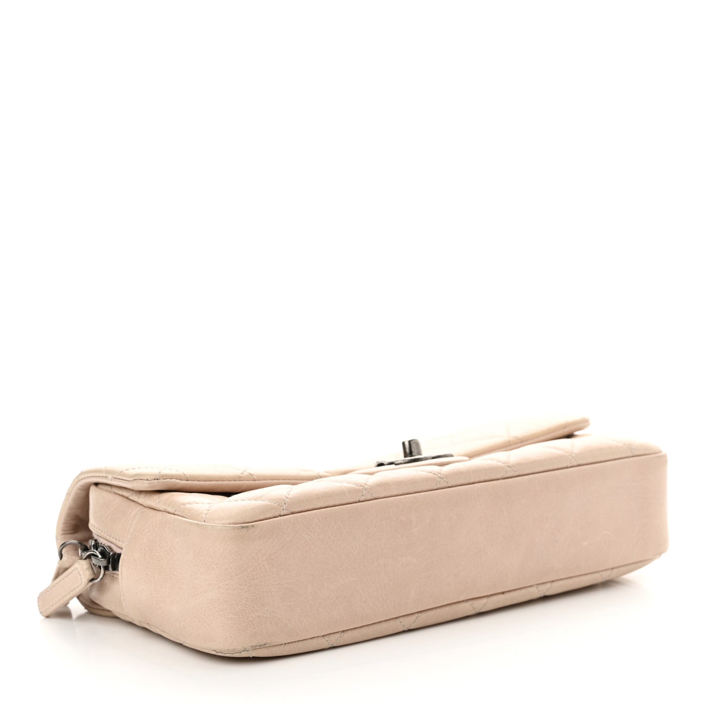 Glazed Calfskin Quilted Medium Duo Color Flap Light Pink