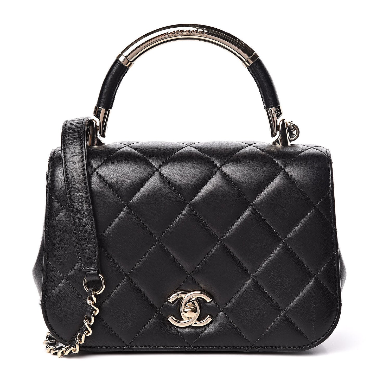 Lambskin Mini Carry Chic Flap Black