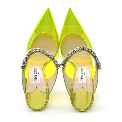 Jimmy Choo Plexi Crystal Bing 100 Pumps 39 Neon Yellow 2 of 9