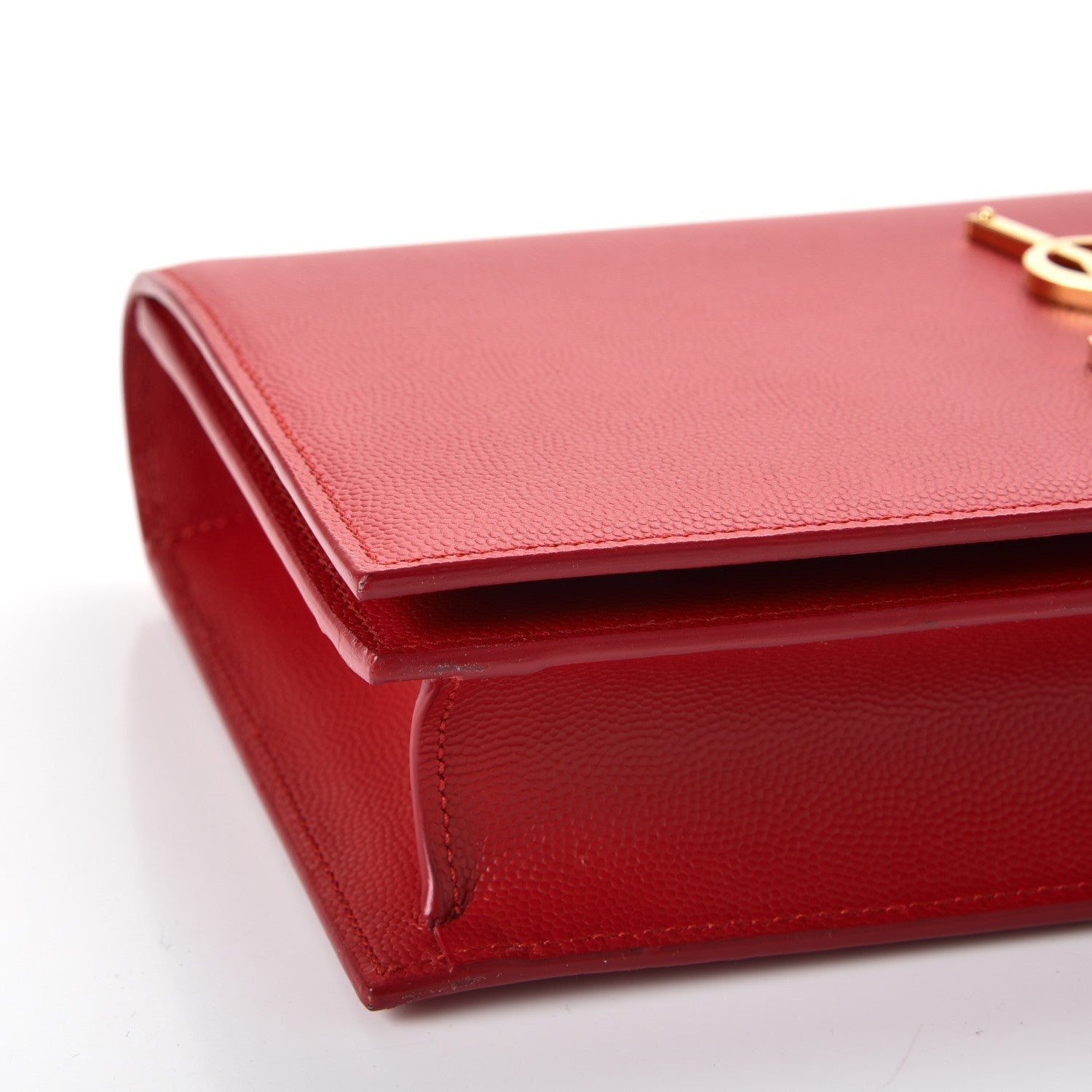Saint Laurent Grain De Poudre Classic Kate Monogram Clutch New Red 8 of 9