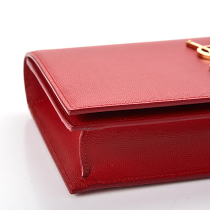 Saint Laurent Grain De Poudre Classic Kate Monogram Clutch New Red 8 of 9