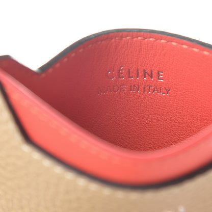 Celine Drummed Calfskin Bi-Color Card Holder Dune 7 of 8