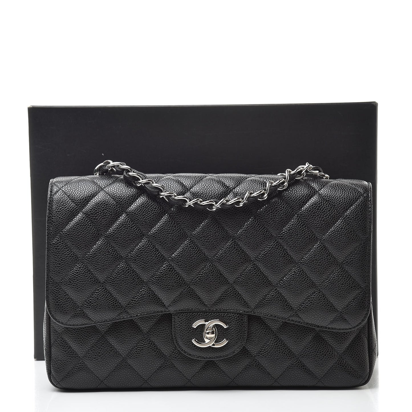 Caviar Quilted Jumbo Single Flap Black