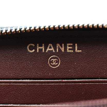 Chanel Felt Quilted Paris-Hamburg Charms Zip Around Wallet Dark Navy 6 of 10