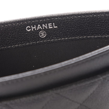 Chanel Caviar Quilted CC Box Strap Pouch Black 7 of 11