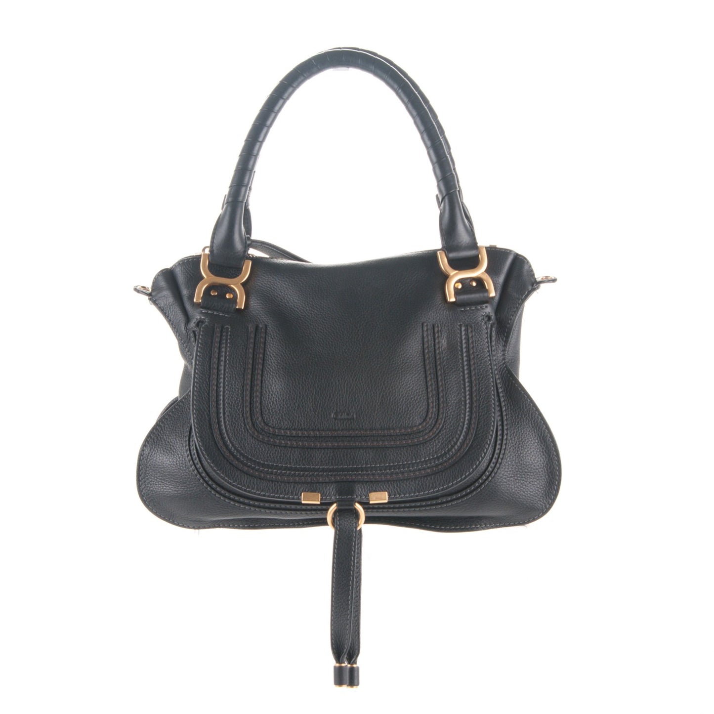 Calfskin Medium Marcie Satchel Black