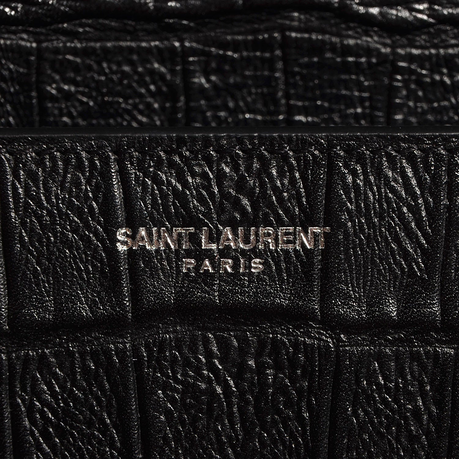 Saint Laurent Croc Effect Calfskin Jumbo Betty Black 9 of 9