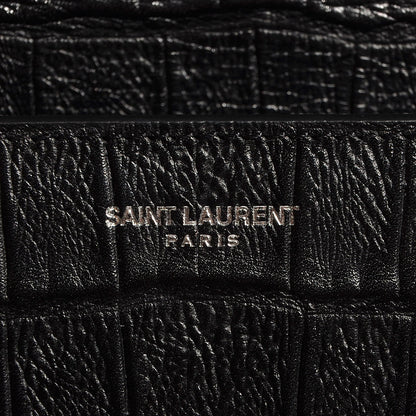 Saint Laurent Croc Effect Calfskin Jumbo Betty Black 9 of 9