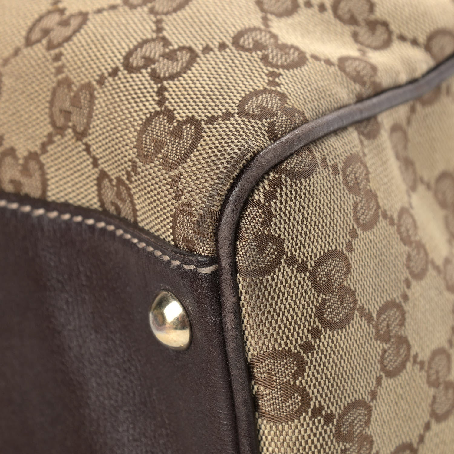 Gucci Monogram Peggy Braided Tote Dark Brown 11 of 14