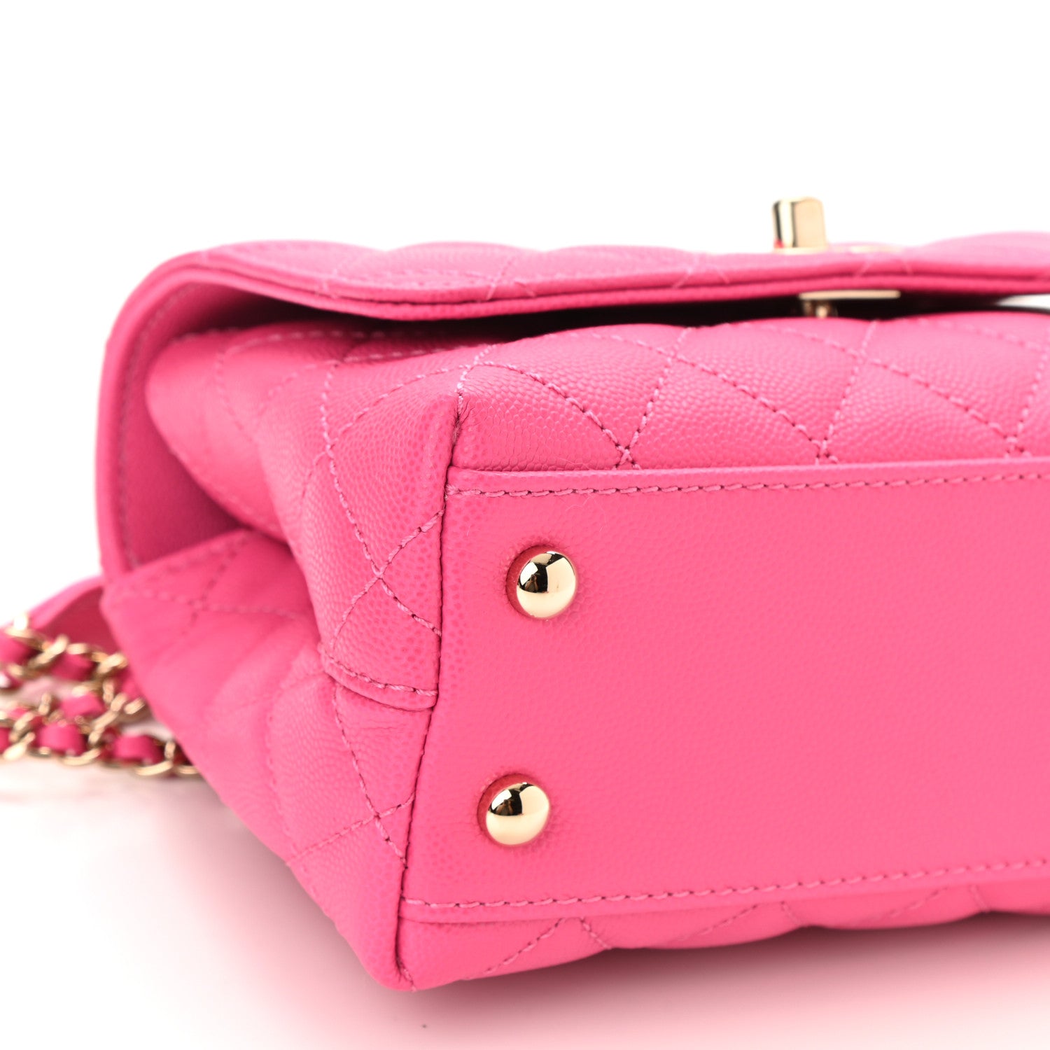 Chanel Caviar Quilted Extra Mini Coco Handle Flap Rose 9 of 10