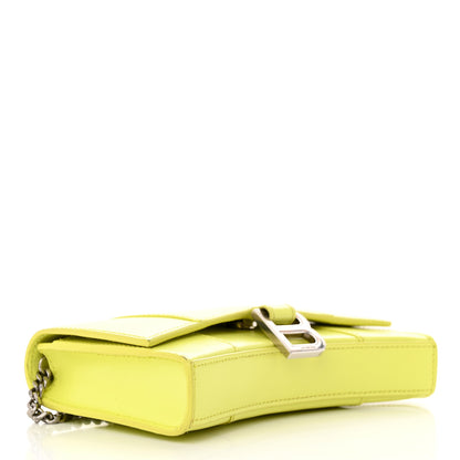 Balenciaga Shiny Box Calfskin XS Hourglass Wallet On Chain Lime 4 of 12