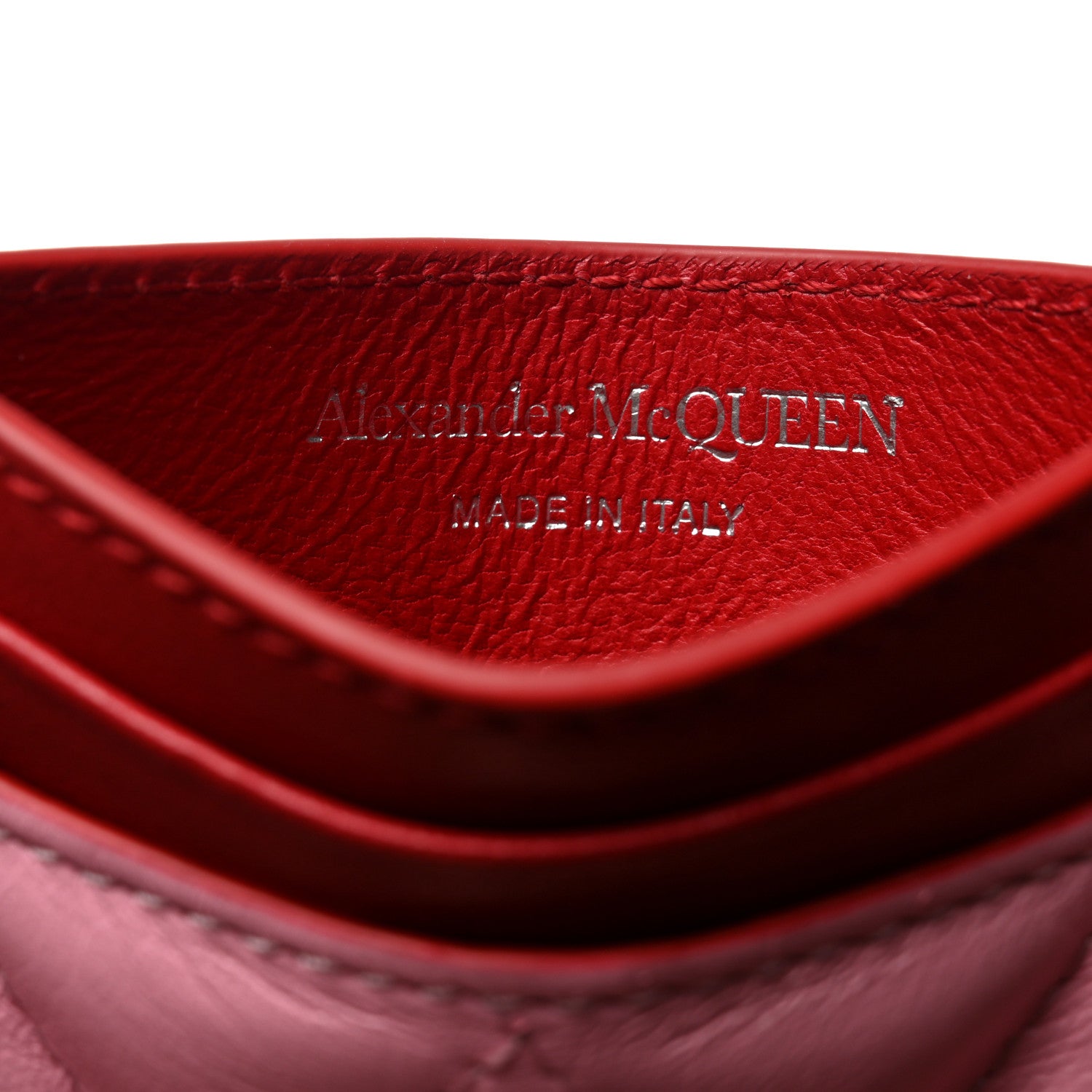 Alexander McQueen Lambskin Quilted Skull Card Holder Pastel Pink 5 of 9