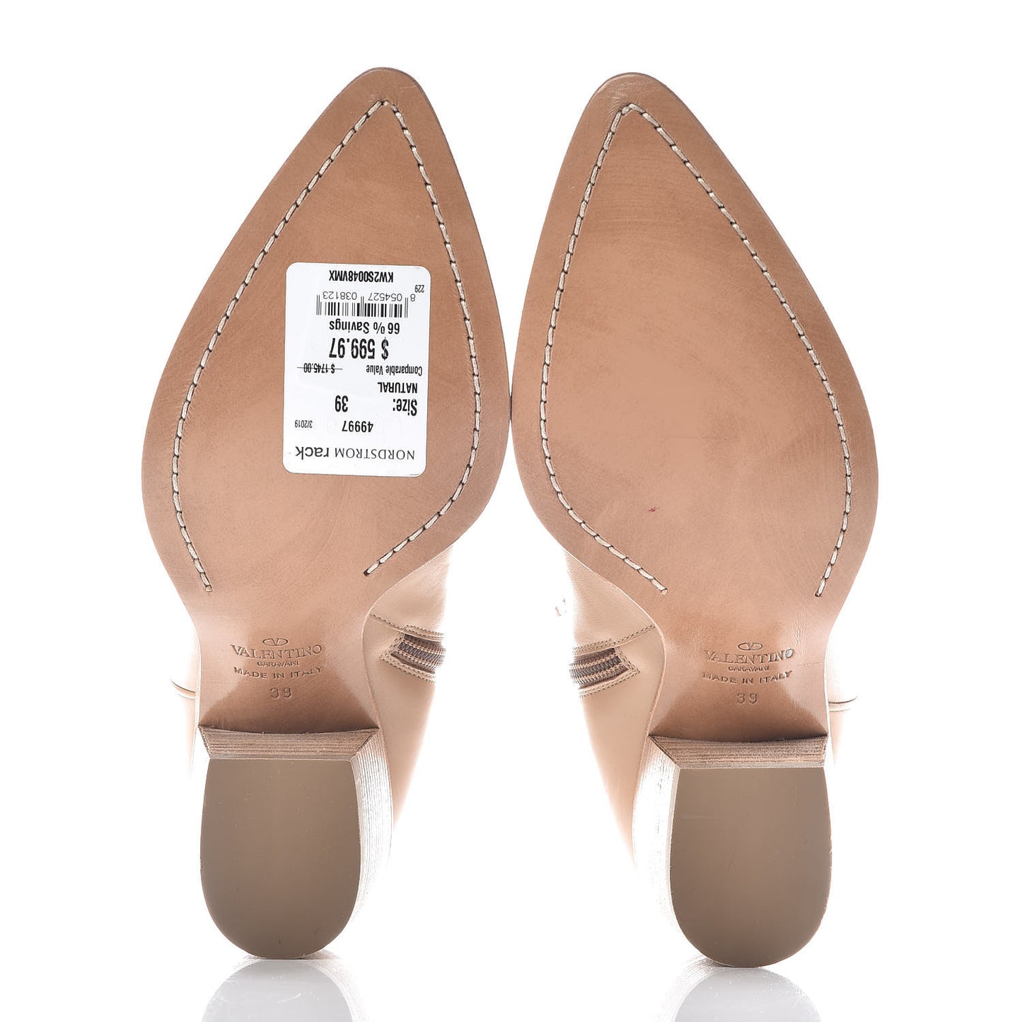 Calfskin Embroidered Texan 50mm Cowboy Ankle Boots 39 Naturale