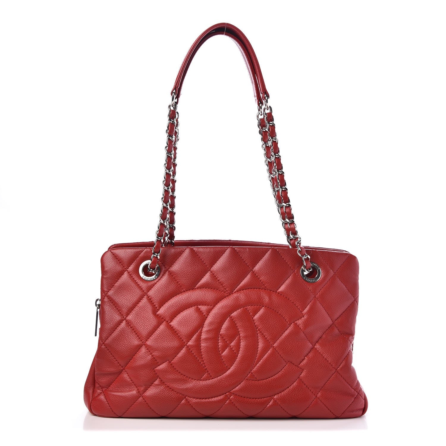 Chanel Caviar CC Timeless Tote Red 1 of 9