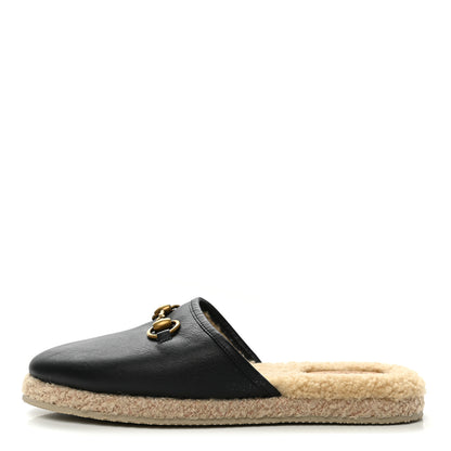 Gucci Nappa Wool Womens Fria Slippers 39.5 Black Butterscotch 1 of 11