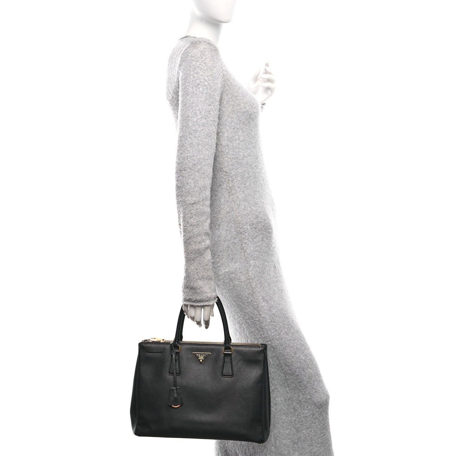 Prada Saffiano Lux Medium Galleria Double Zip Tote Black 2 of 10