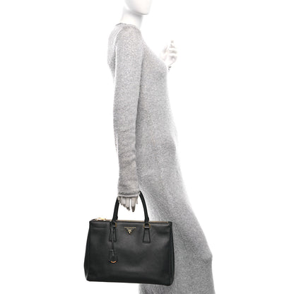 Prada Saffiano Lux Medium Galleria Double Zip Tote Black 2 of 10