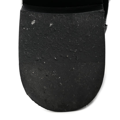 Chanel Shiny Goatskin Cap Toe Combat Boots 40.5 Black Dark Grey 12 of 19