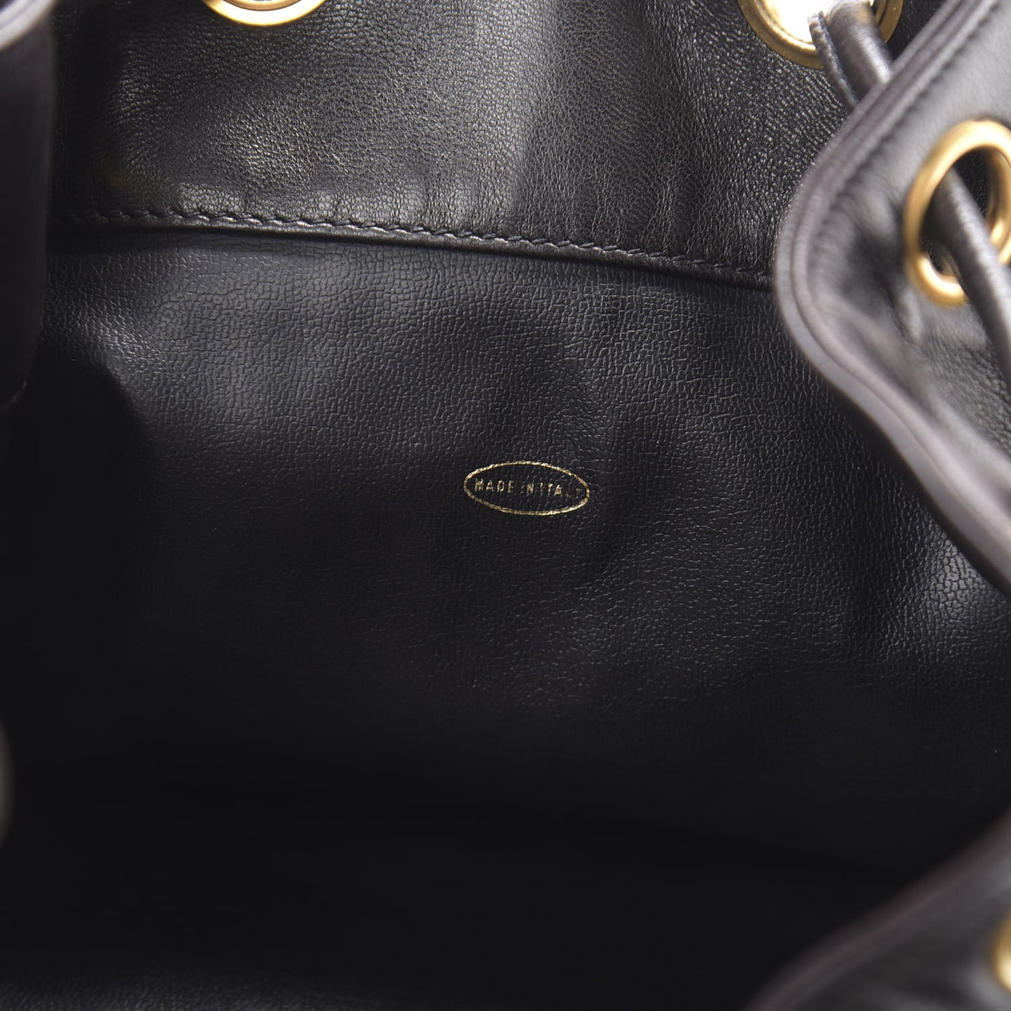 Lambskin CC Drawstring Backpack Black