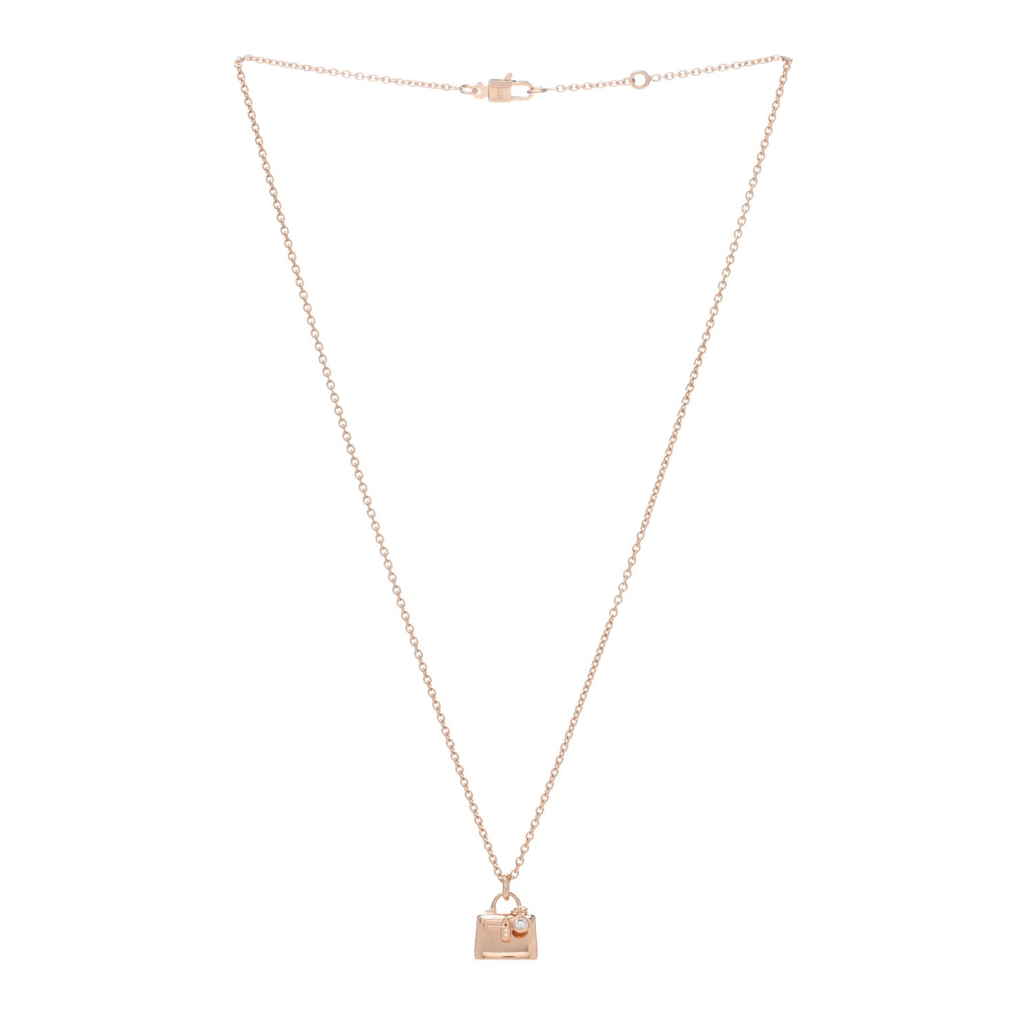 18K Rose Gold Diamond Kelly Pendant Necklace
