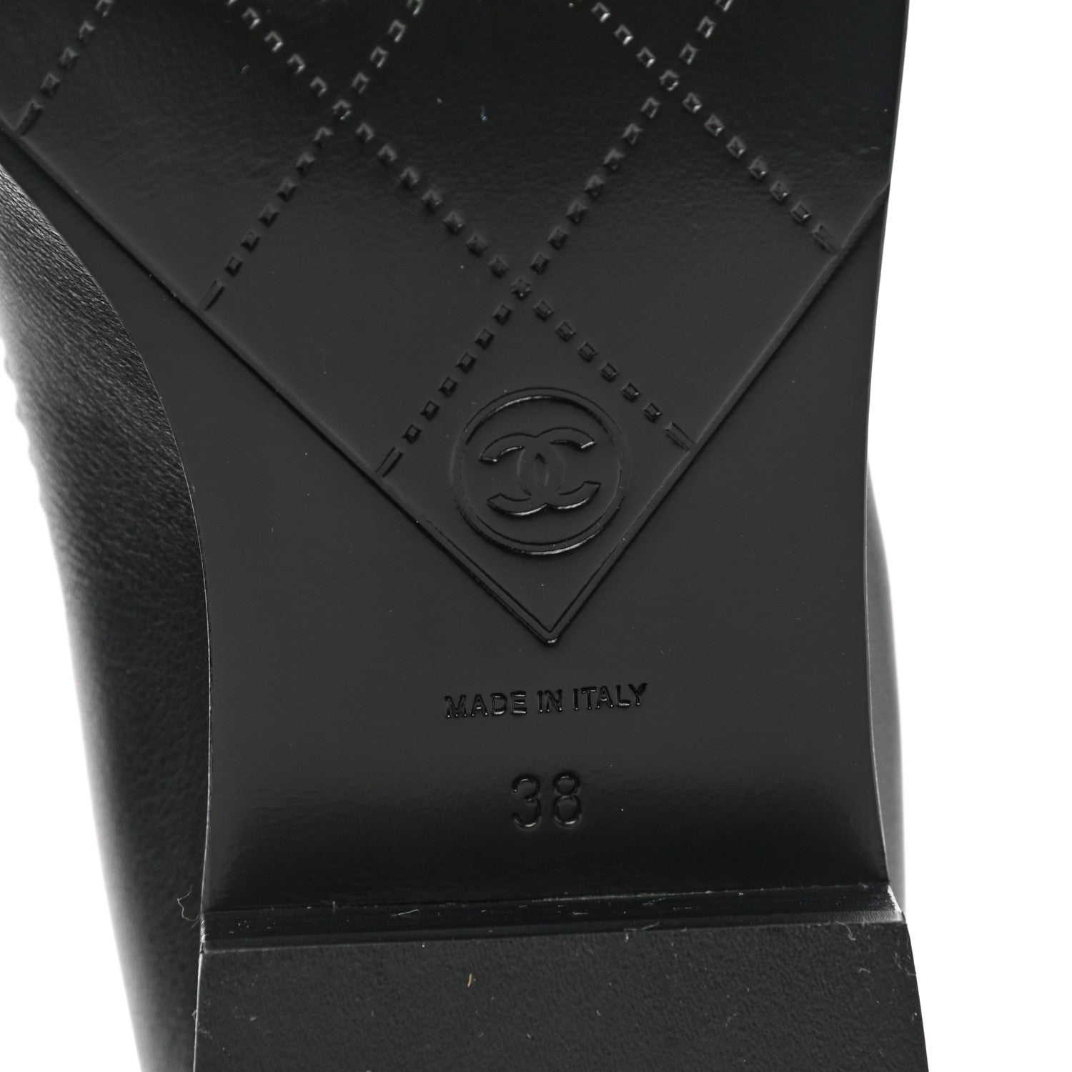 Chanel Calfskin CC Mocassin Loafers 38 Brown Black 6 of 8