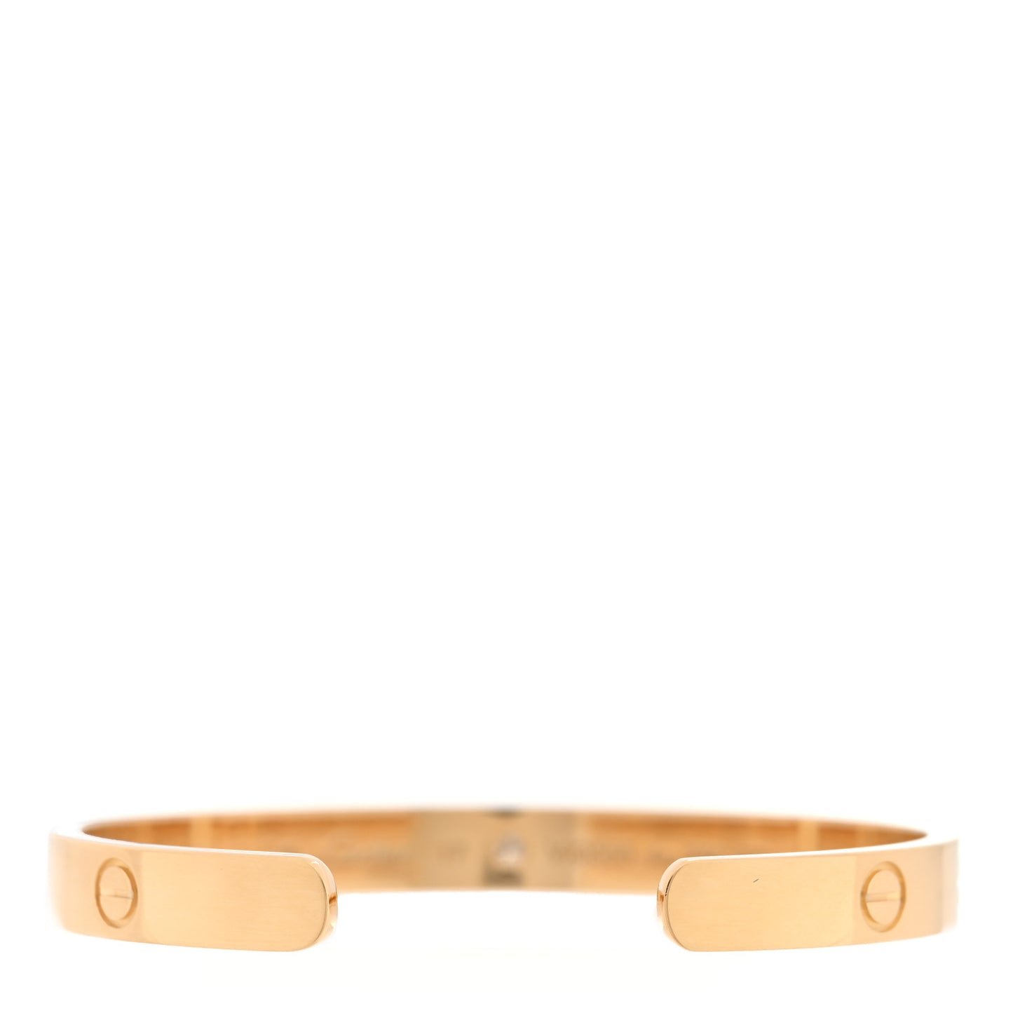 18K Yellow Gold 1 Diamond LOVE Cuff Bracelet 17