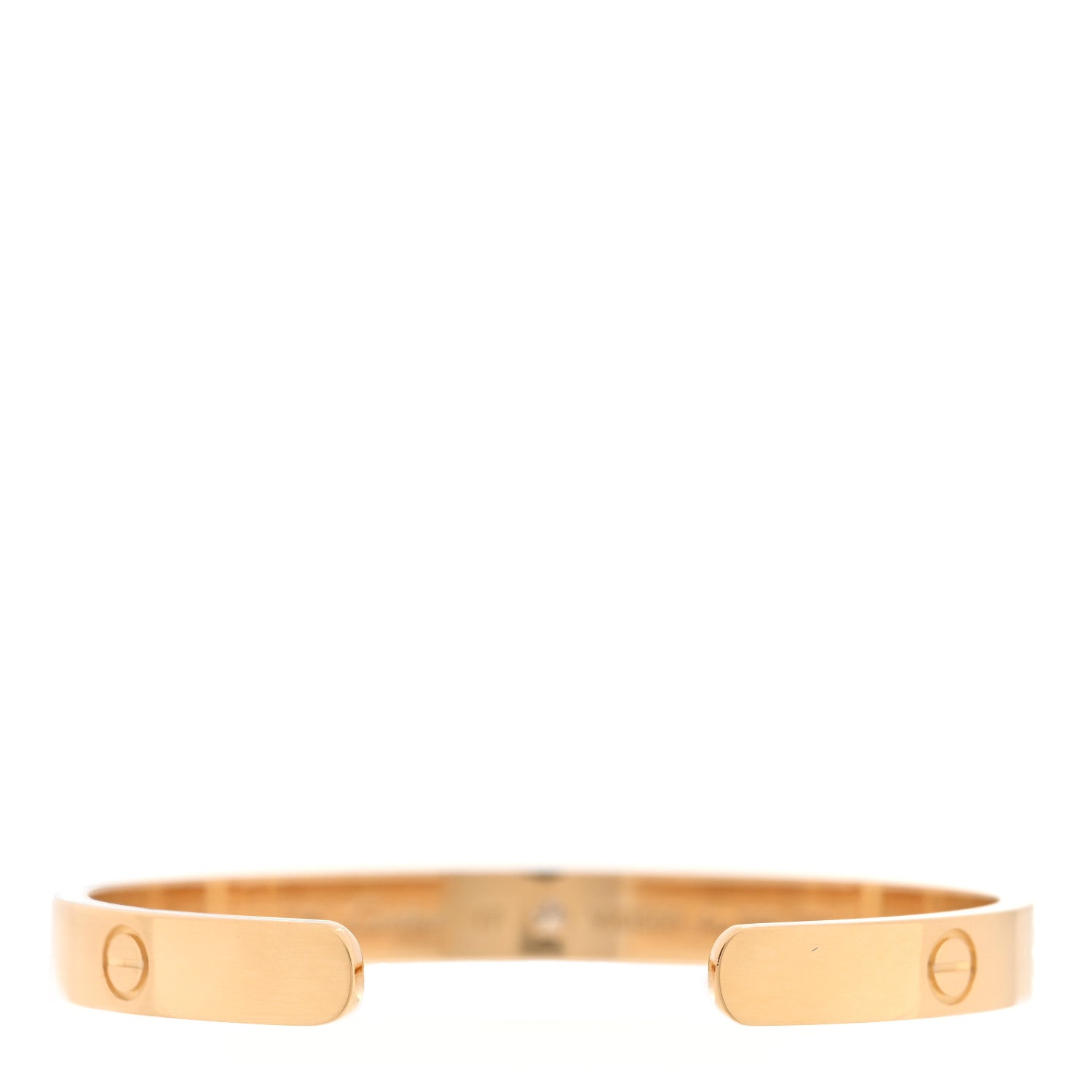Cartier 18K Yellow Gold 1 Diamond LOVE Cuff Bracelet 17 2 of 5