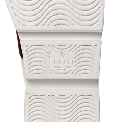 Gucci Calfskin Web Bee Embroidered Womens Ace Platform Sneakers 36 White 7 of 10