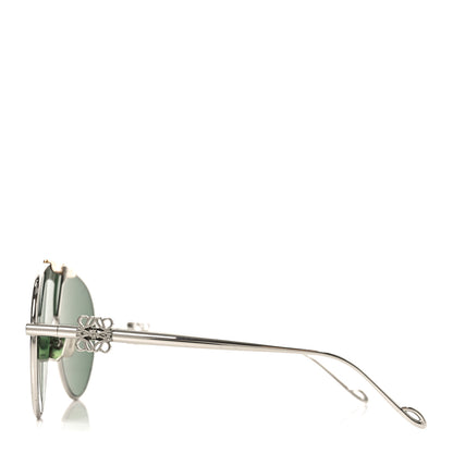 Loewe Metal Anagram Spoiler Aviator Oversized Sunglasses LW40111U Gold Silver 3 of 7