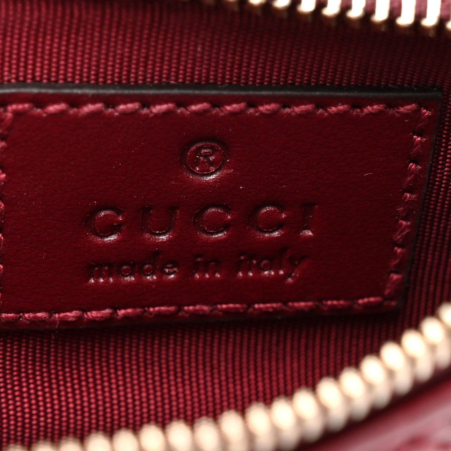 Gucci Lambskin Matelasse GG Marmont Zip Key Pouch Rosso Ancora 6 of 8