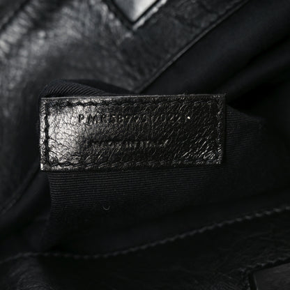 Saint Laurent Crinkled Calfskin Matelasse Monogram Medium Niki Shopper Tote Black 7 of 10