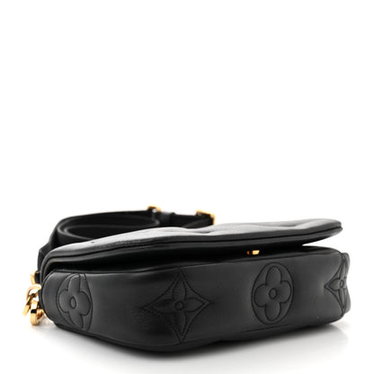 Louis Vuitton Calfskin Bubblegram Wallet On Strap Black 4 of 12